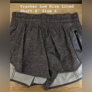 Lululemon Tracker 4" Size 6 Gray